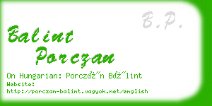 balint porczan business card